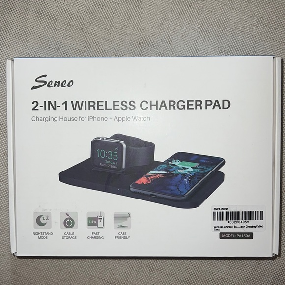 Seneo 2in1 Wireless Charger PA150A for All Qi enabled iPhones & Apple Watch - Picture 3 of 13